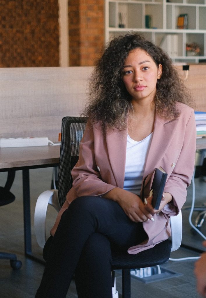 sitting Working woman